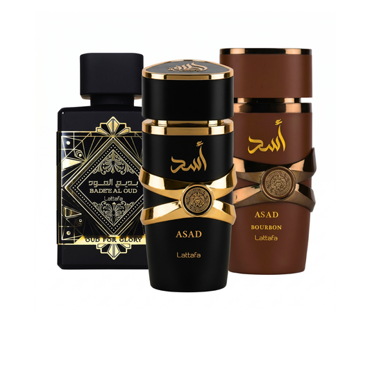 Zestaw 3 Perfum | Qaed Al Fursan + Lattafa Asad + Afnan 9PM 100 ml